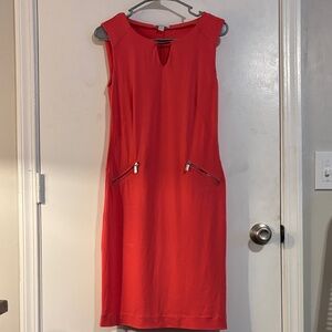 New York & Company Vibrant Red Midi Dress